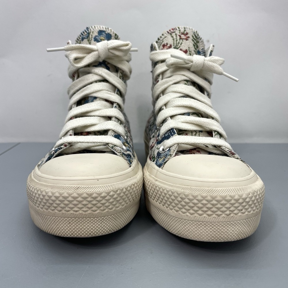 Converse All Star Lift Platform High Sneakers Shoes Floral Tapestry Blue Women 7 - Picture 3 of 13